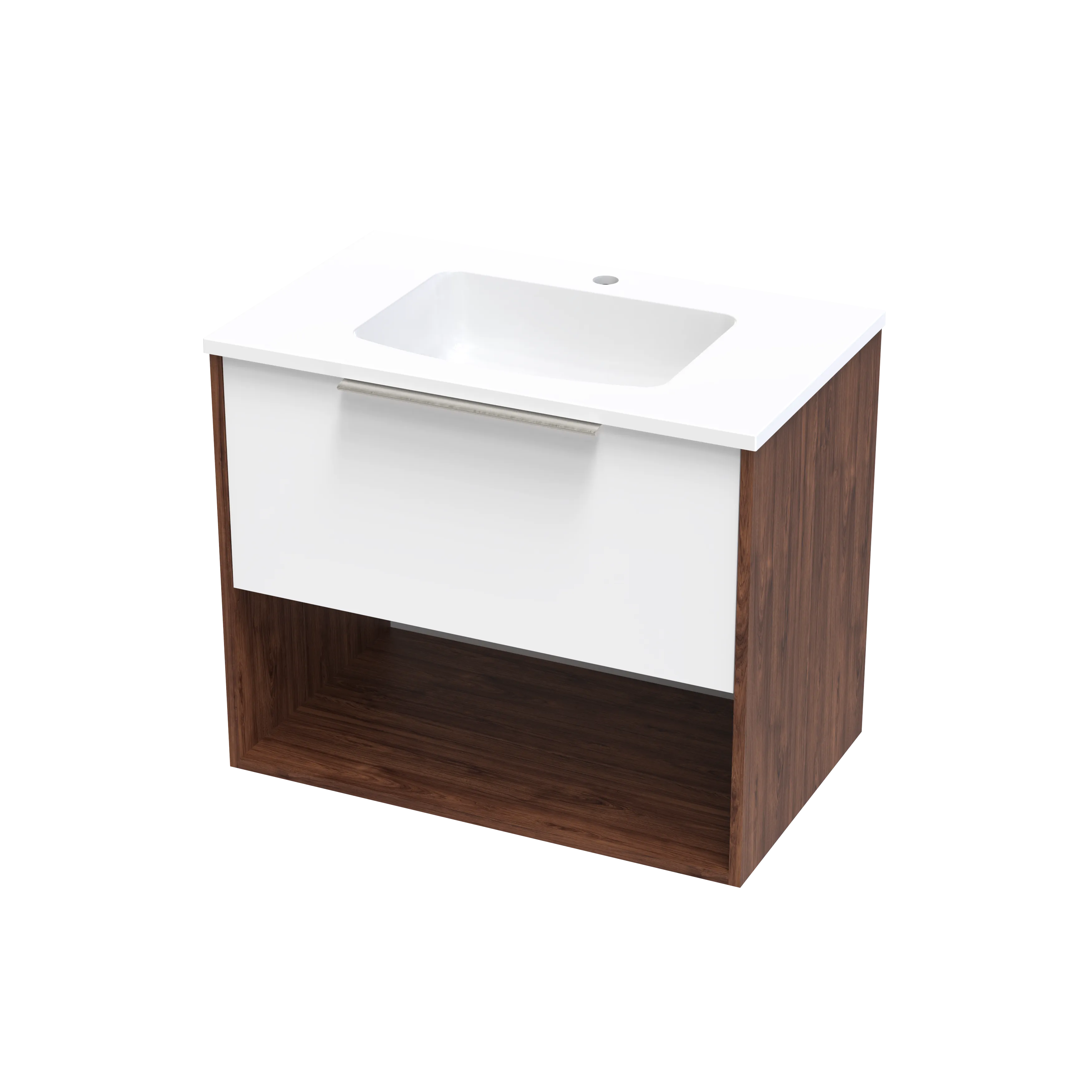 Nikau Grove 750 Drawer Open Shelf Two Tone Wall Vanity
