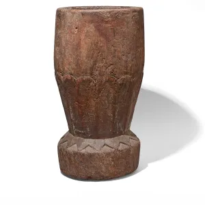 Old Neem Mortar From Himachal Pradesh - Ca 1900