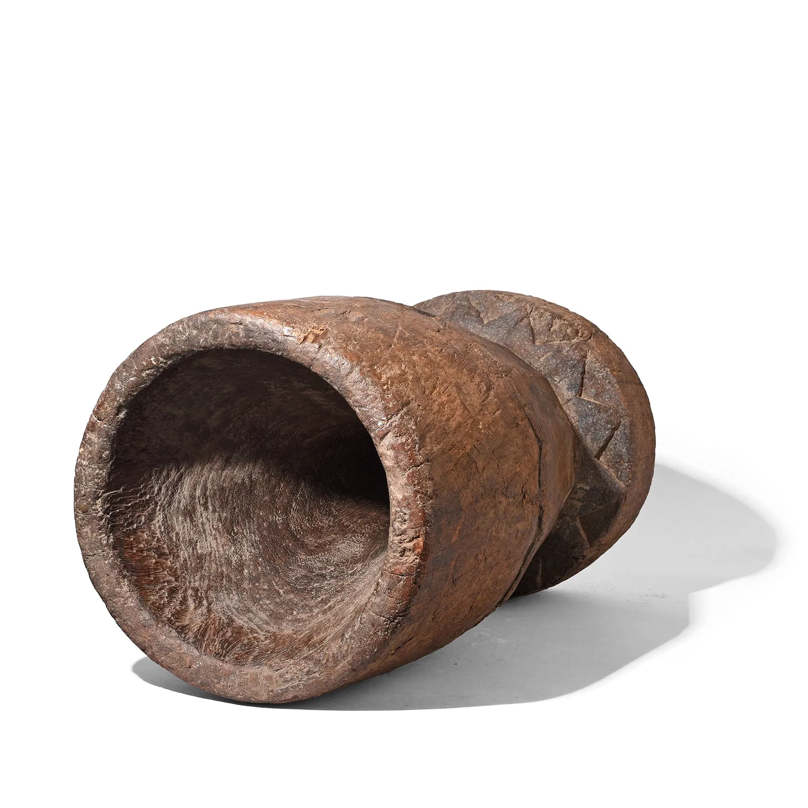 Old Neem Mortar From Himachal Pradesh - Ca 1900