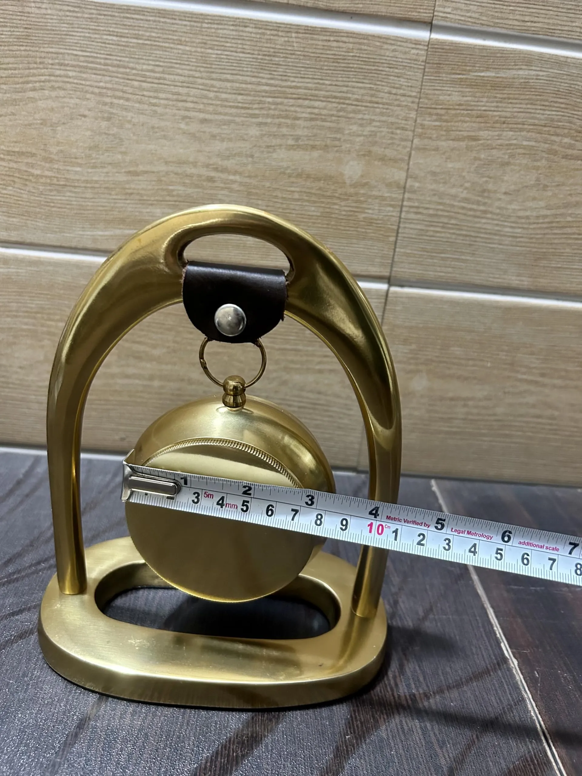 OVERSEAS MART Handmade Brass Polish Table Top Clock - Antique Style Roman Numeral Desk Clock for Home and Office Decor
