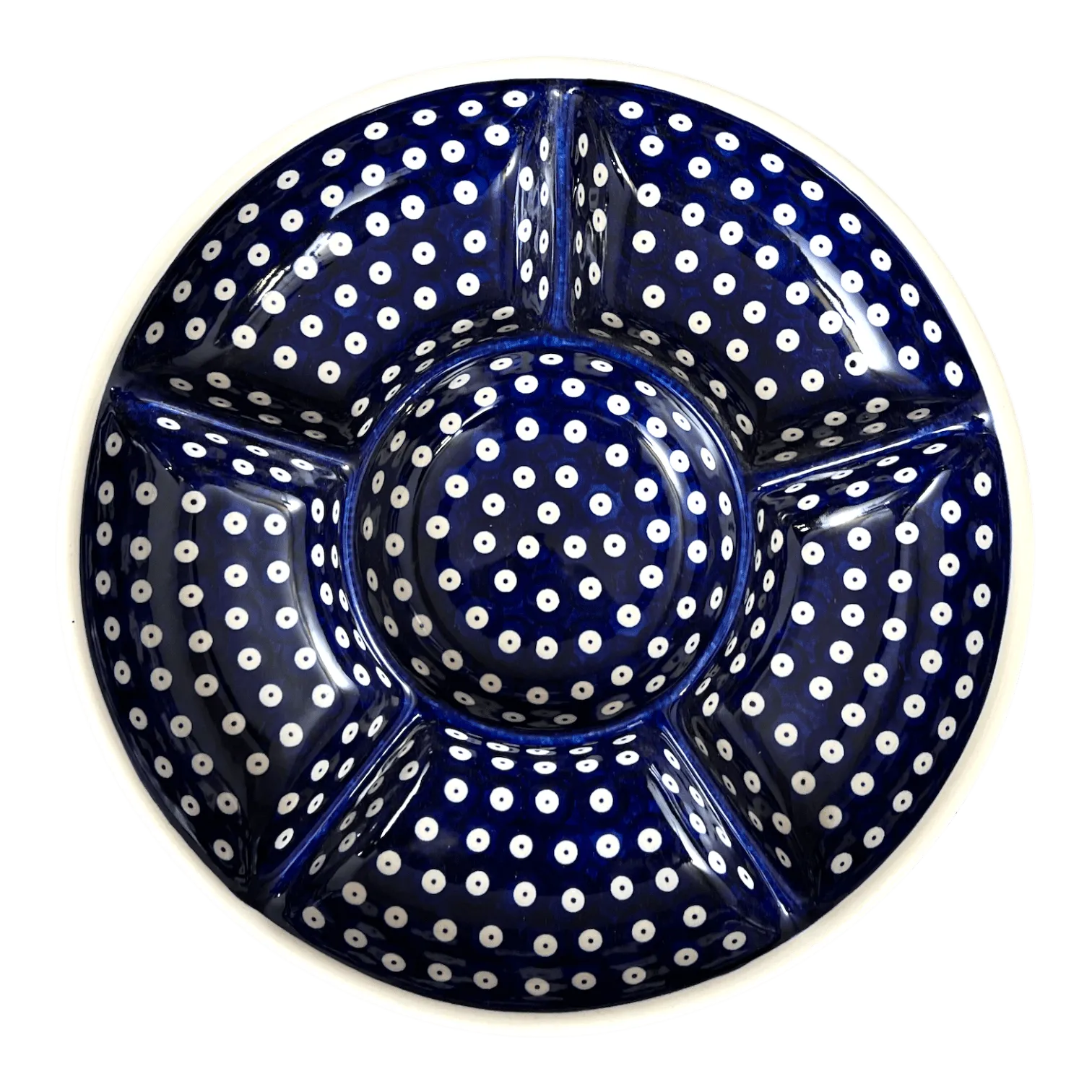 Platter, Round, Divided, 13.25" in "Dot to Dot" by Andy | NDA172-22