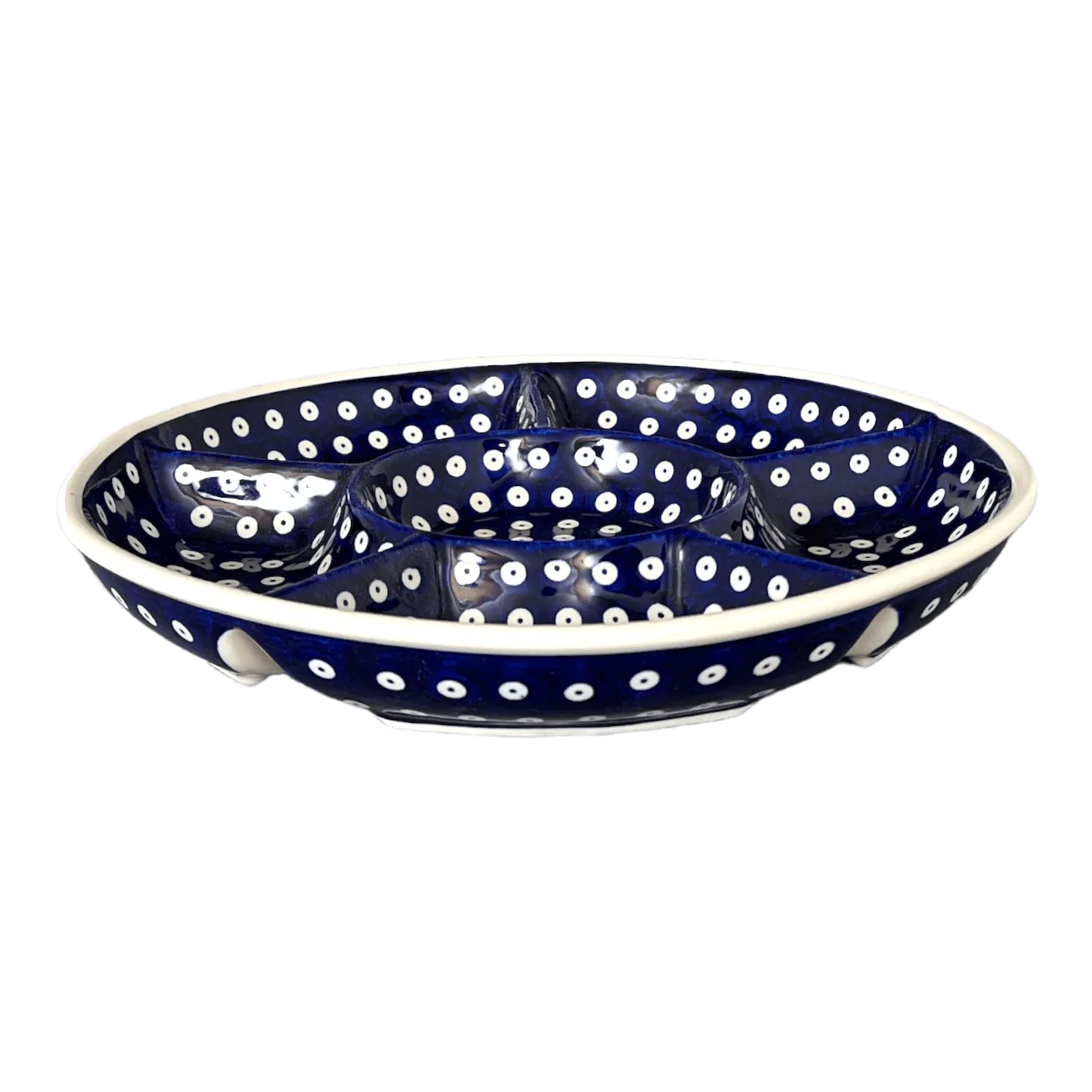 Platter, Round, Divided, 13.25" in "Dot to Dot" by Andy | NDA172-22