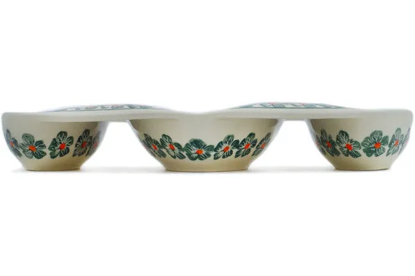 Polish Pottery 10" Divided Dish Orange Blossoms