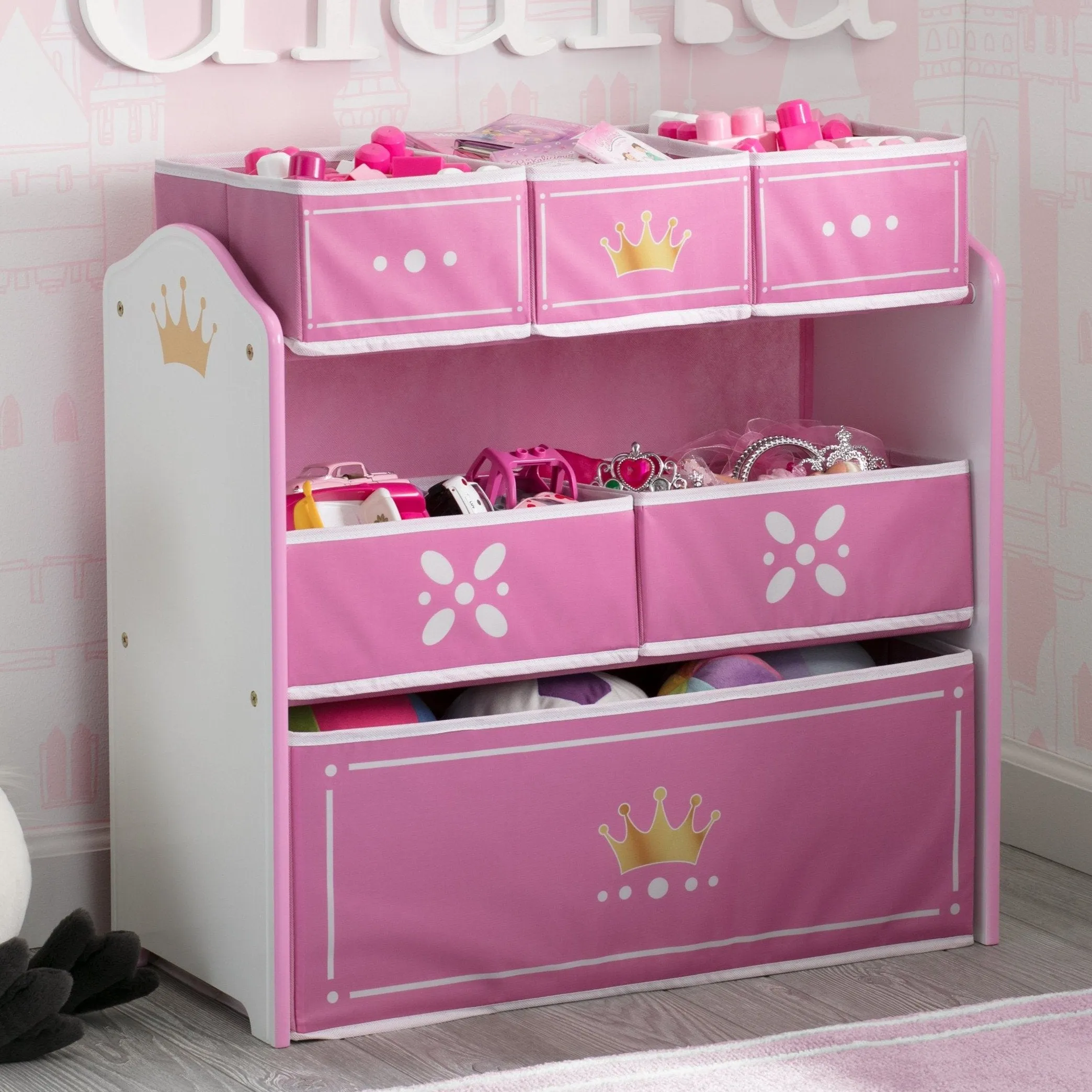 Princess Crown Multi-Bin Toy Organizer