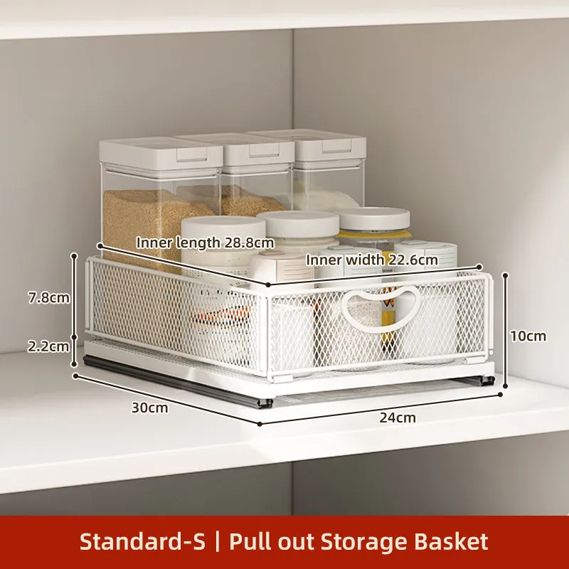 Pull Out Drawer Basket Under Sink Rack Multiple Sizes