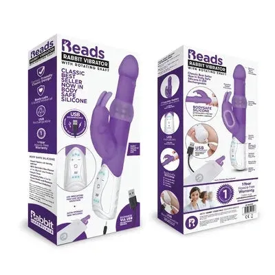 Rabbit Essentials Rechargeable Pleasure Beads Rabbit - Hot Purple