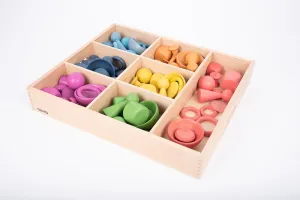 Rainbow Wooden Super Set   Wooden Sorting Tray (7- Way) 74048 (Direct Shipping)