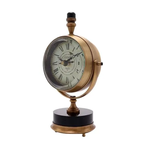 Roomattic 3 Inch Appealing Brass Table Clock Vintage Table Clock