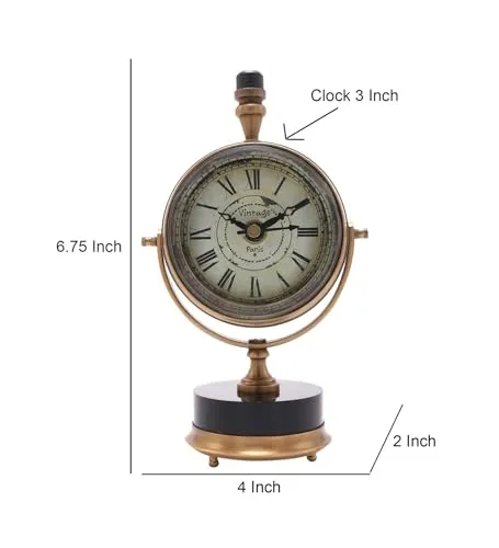 Roomattic 3 Inch Appealing Brass Table Clock Vintage Table Clock
