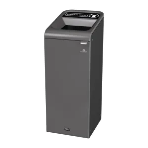 Rubbermaid Configure Recycling Bin with General Waste Label Black 57L - CX978