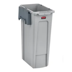 RUBBERMAID SLIM JIM 1-STREAM RECTANGULAR RECYCLING STATION KIT WITH OPEN LID - GRAY