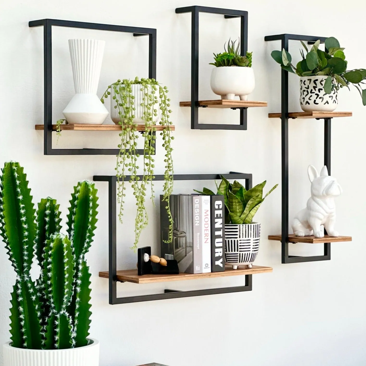 Shelfmate Metal & Wood Vertical Wall Shelf