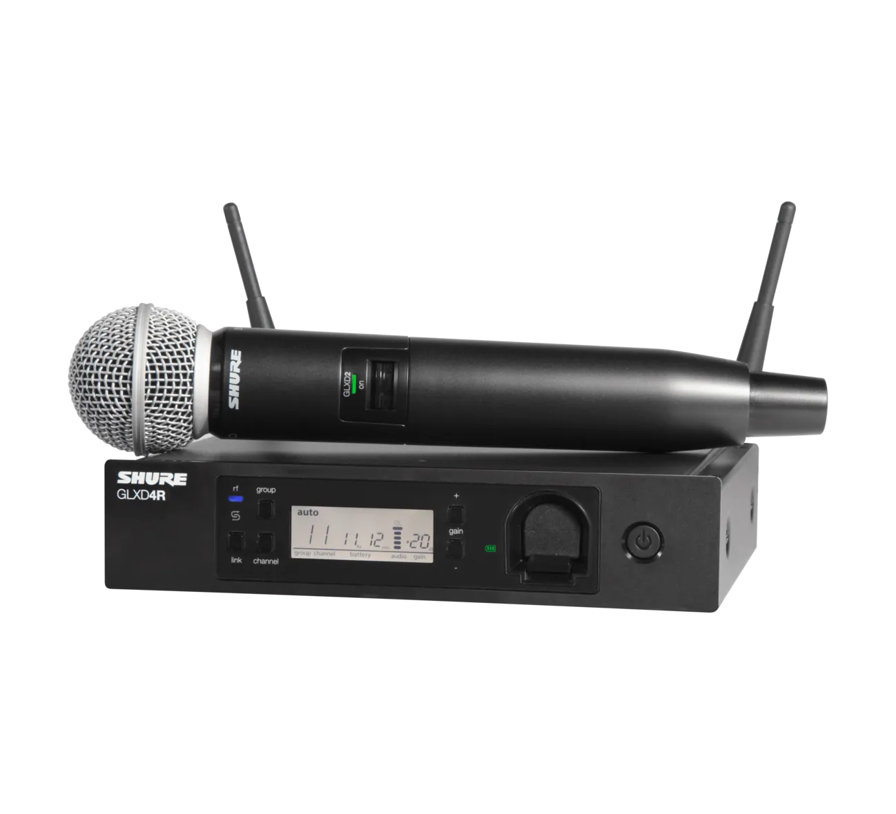 Shure GLXD24R GLX-D Advanced Digital Wireless Vocal System with Handheld Vocal Microphone