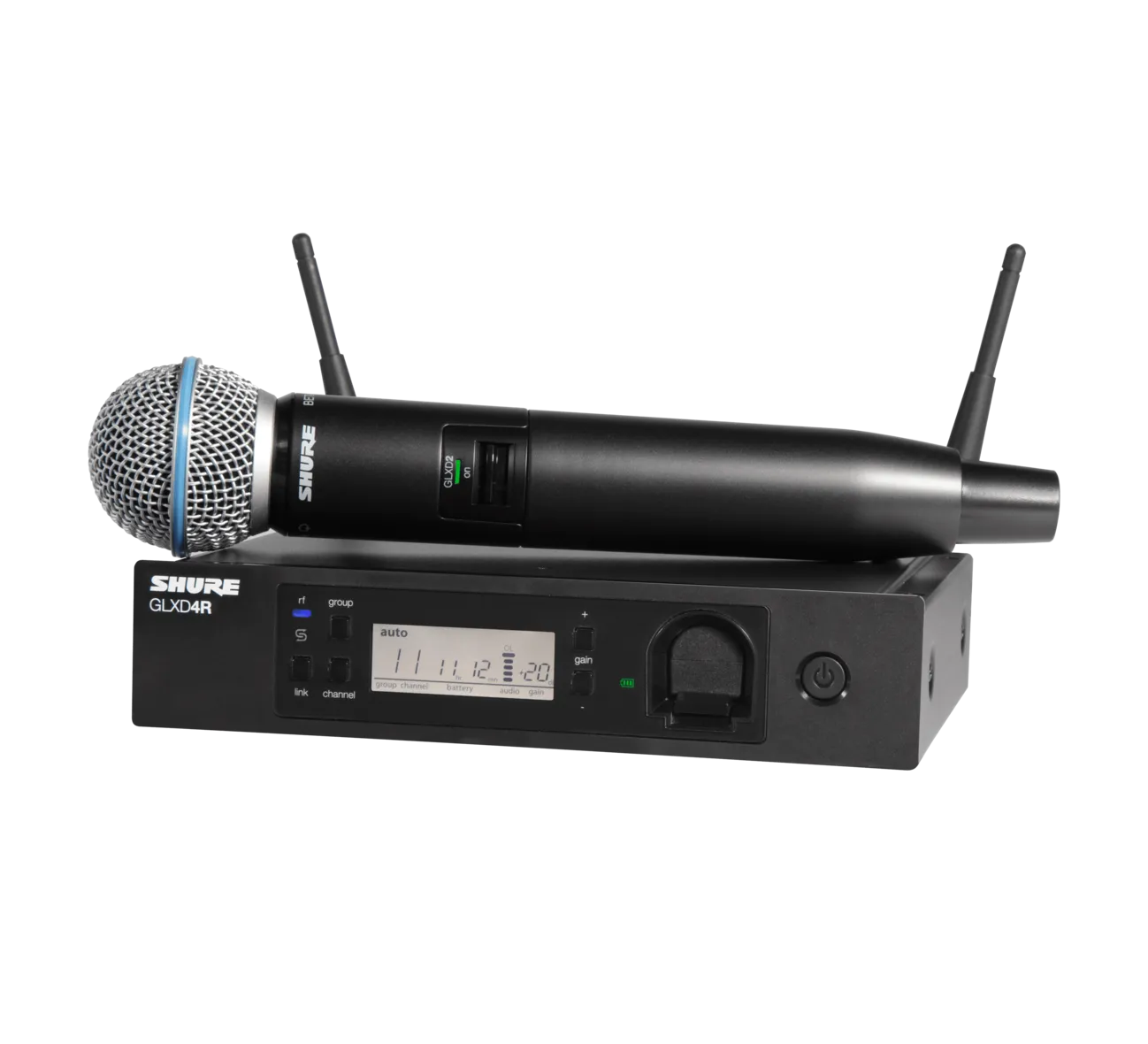 Shure GLXD24R GLX-D Advanced Digital Wireless Vocal System with Handheld Vocal Microphone