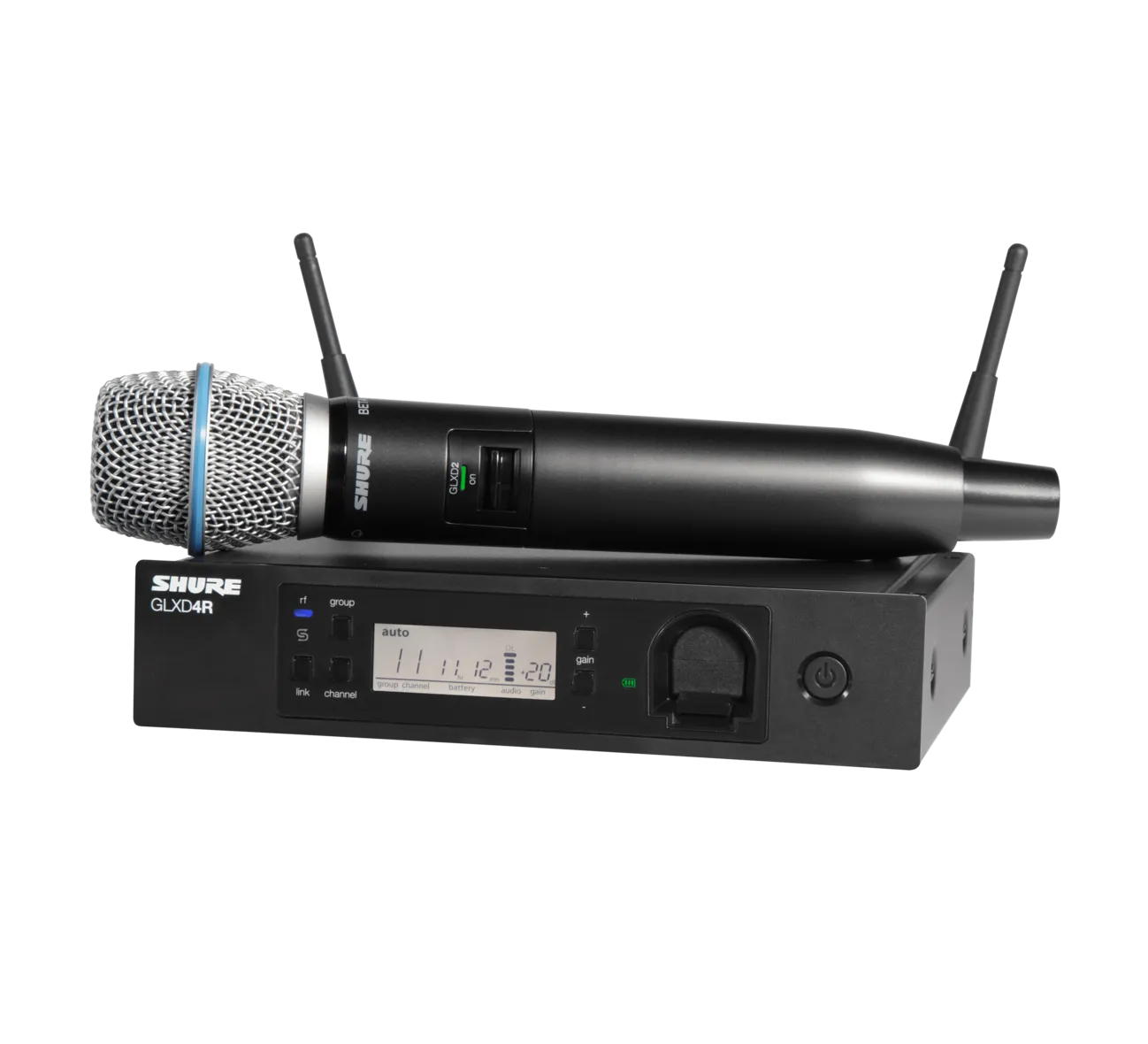 Shure GLXD24R GLX-D Advanced Digital Wireless Vocal System with Handheld Vocal Microphone