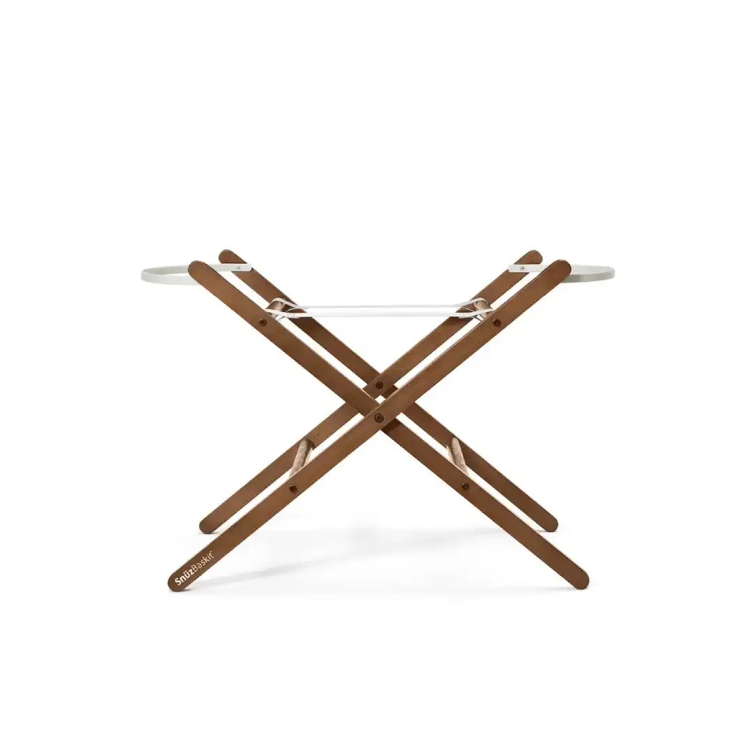 SnuzBaskit Barley Moses Basket & Walnut Stand