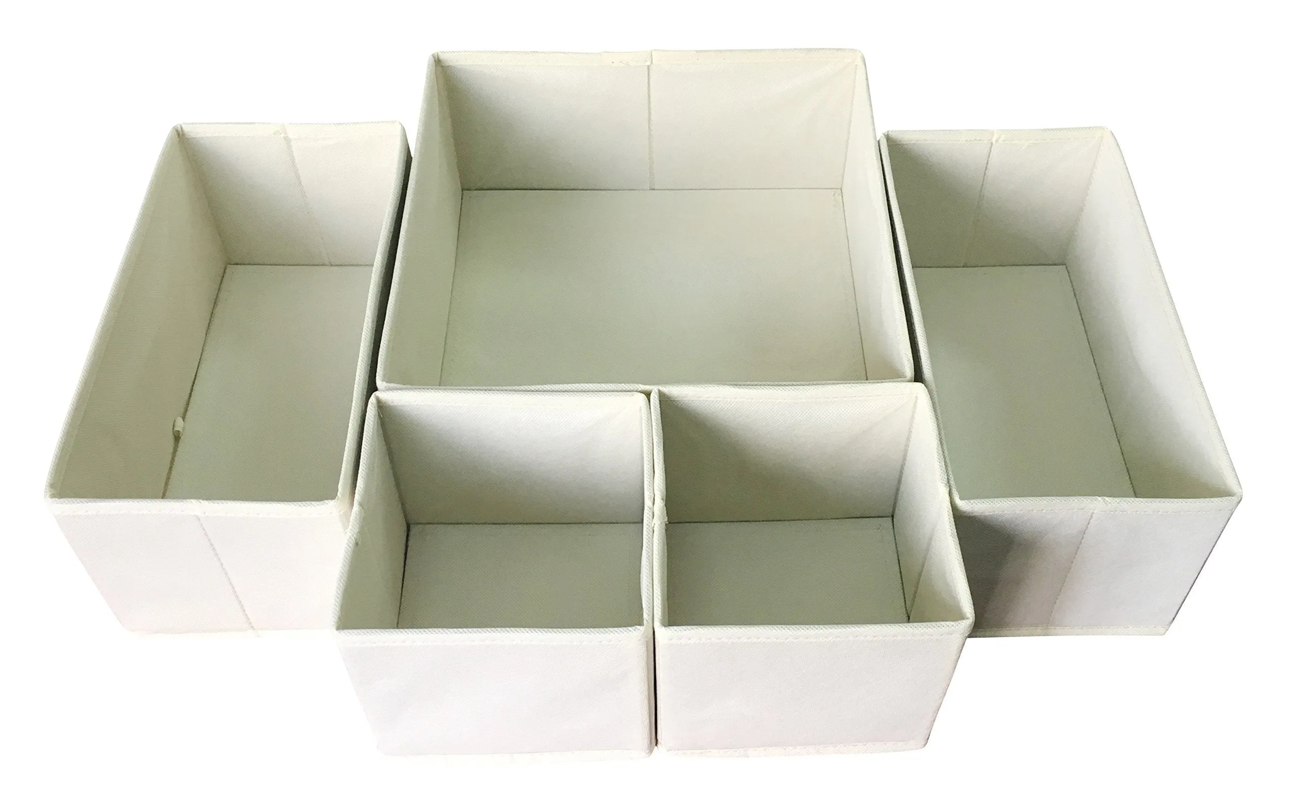 Sodynee FBA_SCD6SBE Foldable Cloth Storage Box Closet Dresser Organizer Cube Basket Bins Containers Divider with Drawers for Underwear, Bras, Socks, Ties, Scarves, 6 Pack, Beige