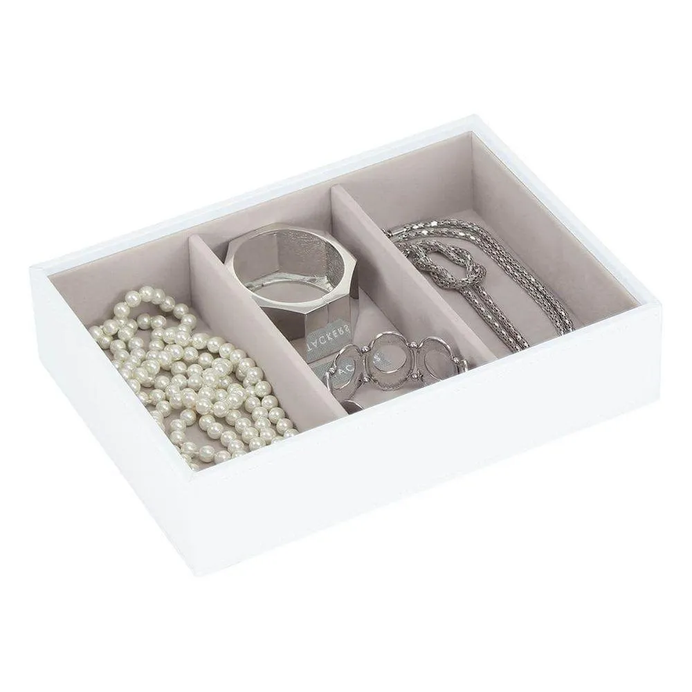 Stackers Classic 3 Compartment Deep Jewellery Tray White