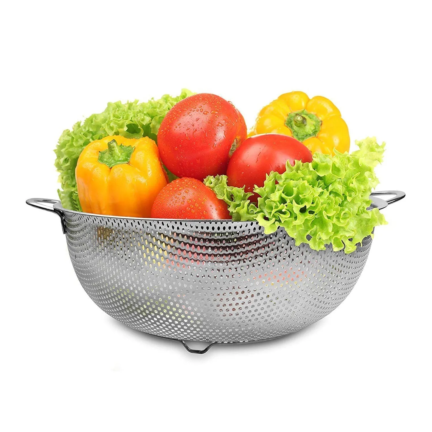 Stainless Steel Rice Vegetables Washing Bowl Strainer Collapsible Strainer.