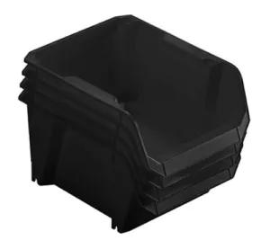 Stanley STST55304B 4-Count Pack of Black Poly #3 Storage Bins