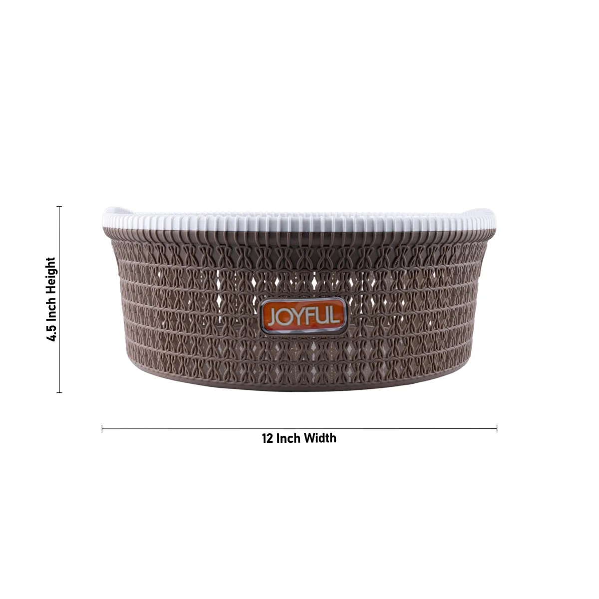 Storage Basket - 4.5 x 12 Inches | Plastic Basket/ Fruits Basket/ Round Shape Kitchen Basket for Home