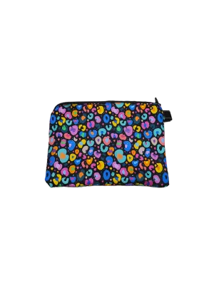 STORAGE ZIP POUCH Black Leopard Rainbow