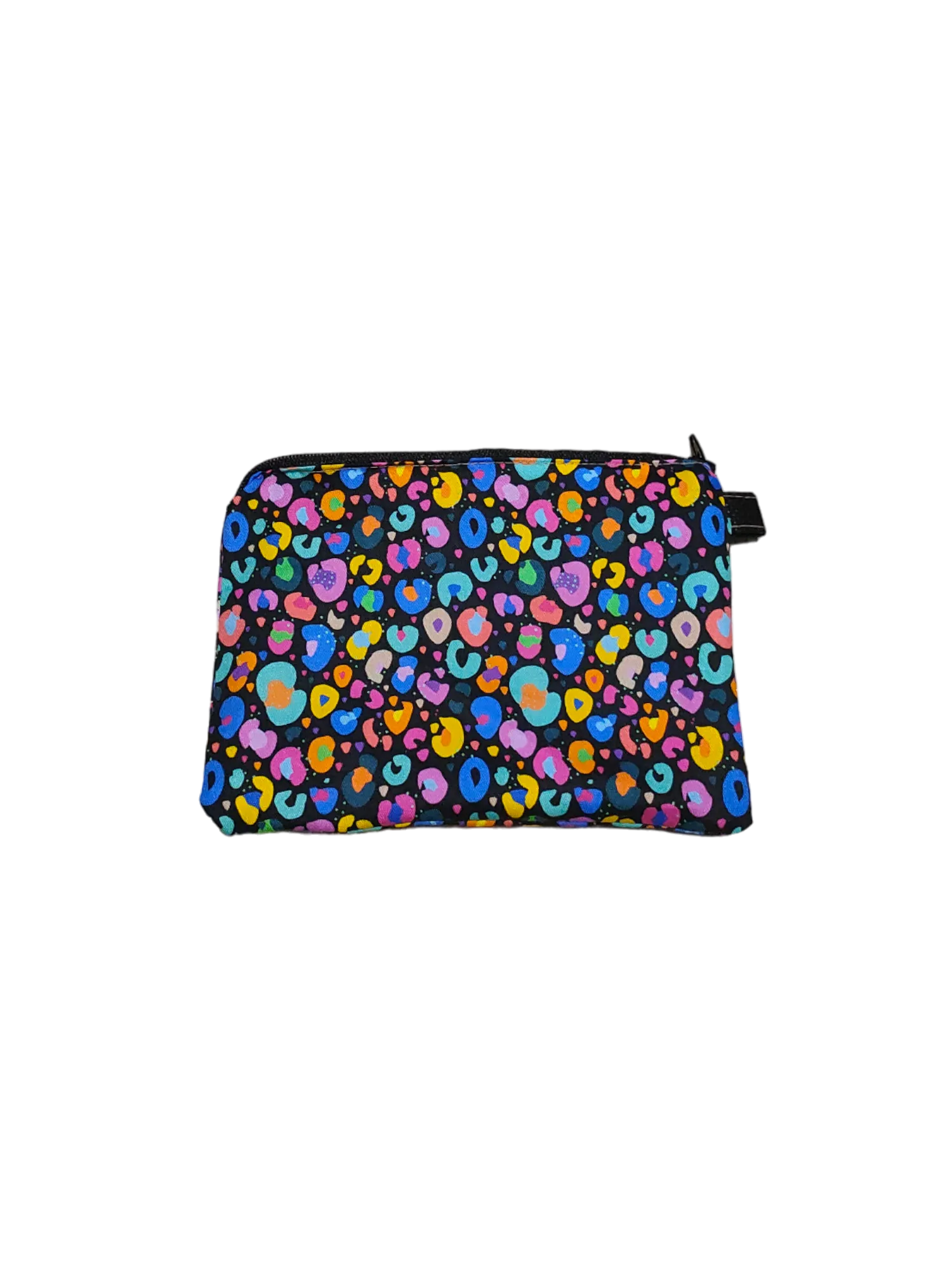 STORAGE ZIP POUCH Black Leopard Rainbow