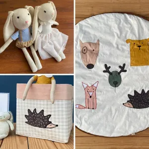 Super Combo - Cuddly Critters Playmat   Hedgehog Basket   Jojo&Yoko Bunny