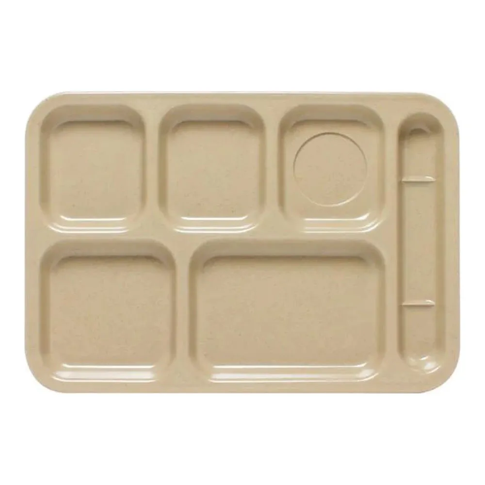 Thunder Group ML802S 14-1/2" x 10" Melamine Right Hand 6 Compartment Tray Pack of 12
