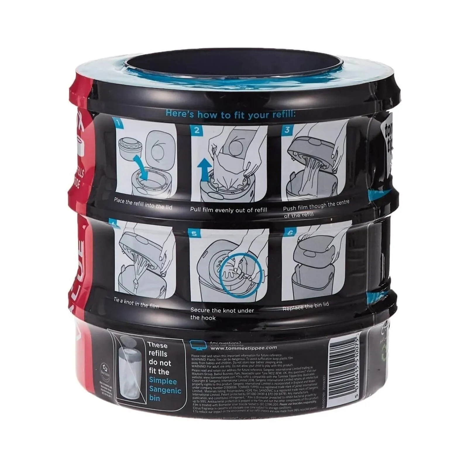 Tomme Tippee Sangenic Twist and Click Cassettes Pack of 3