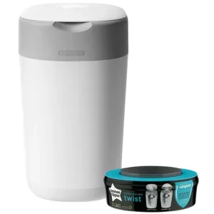 Tommee Tippee Twist And Click Advanced Nappy Bin, White