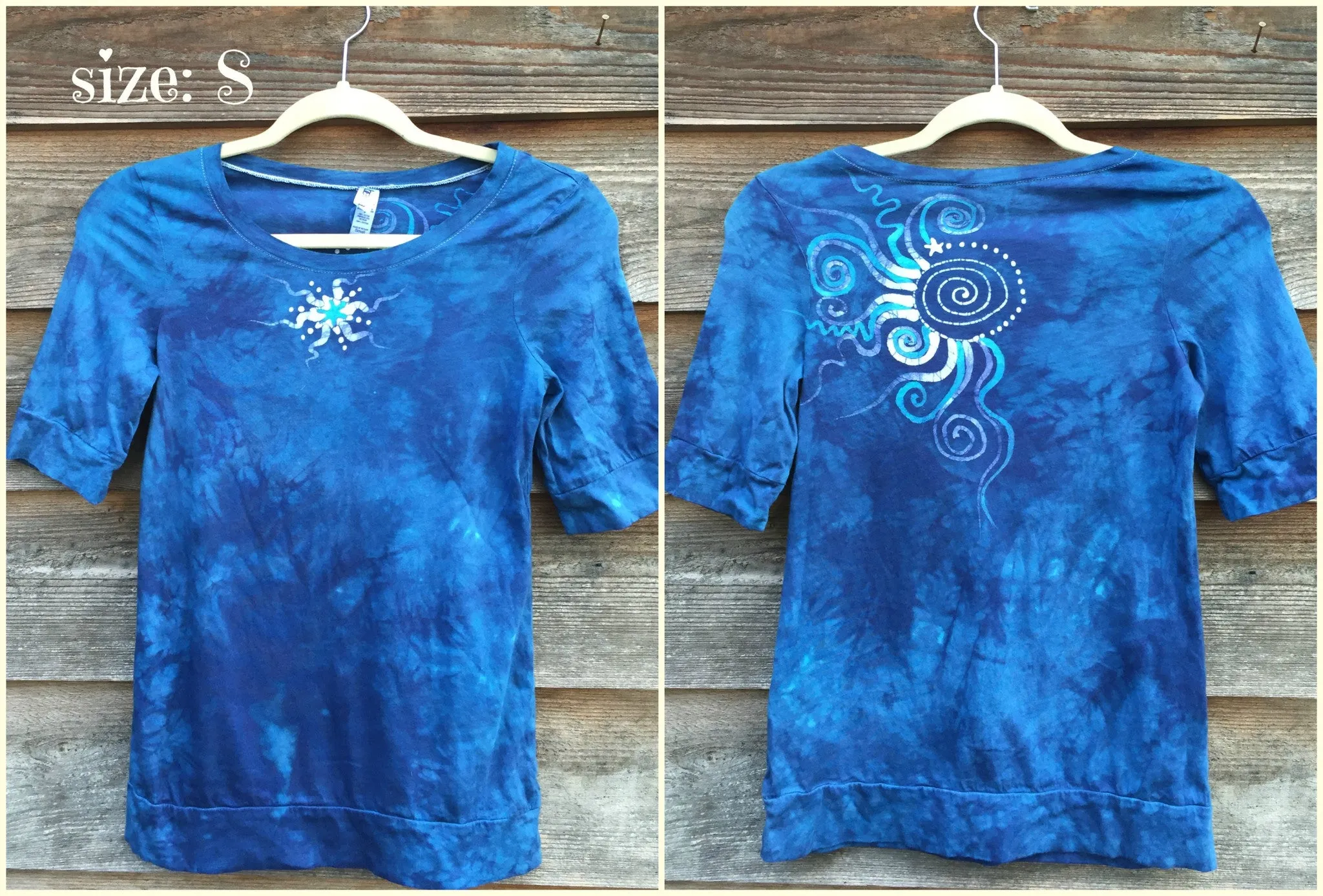 Turquoise and Blue Star Sale Basket Top