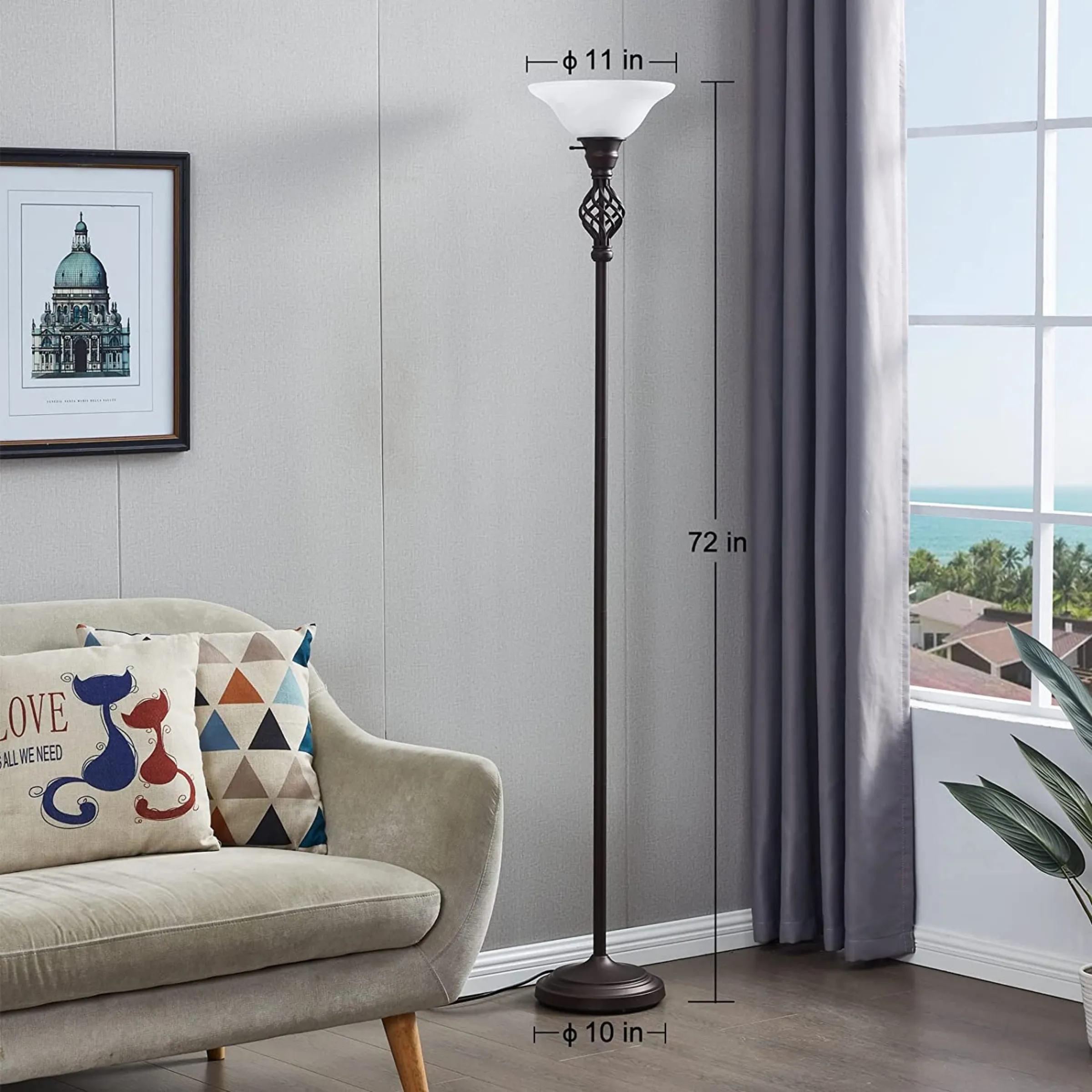 Twist Style Standing Uplighter Floor Lamp