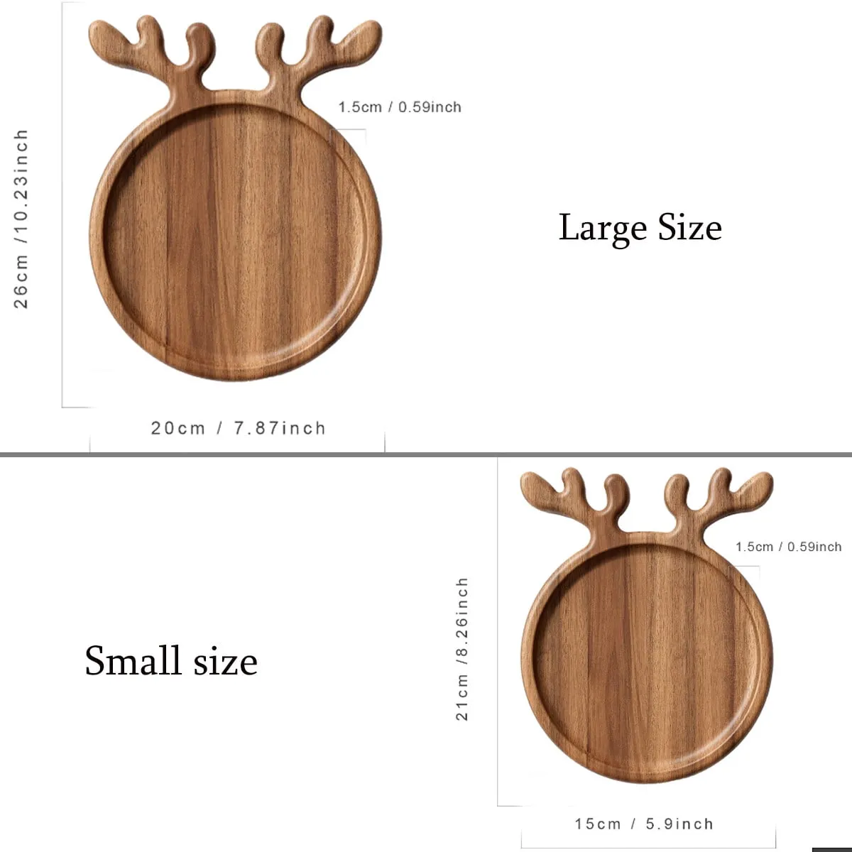 valiant 6pcs Charcuterie Dessert Board Antler-Shaped Appetizer Platter Christmas Wood Dinner Tray Dessert Snacks Tray for Restaurant Home Tree 6 Pack
