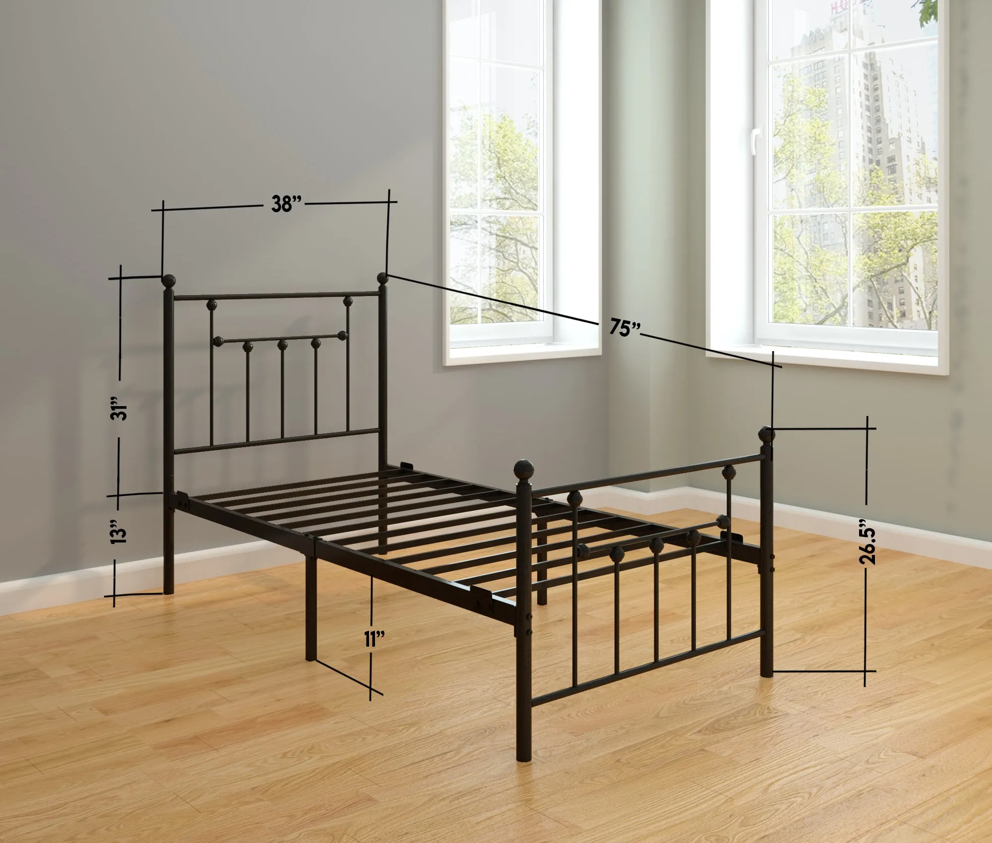 Victorian Bed Frame - Black