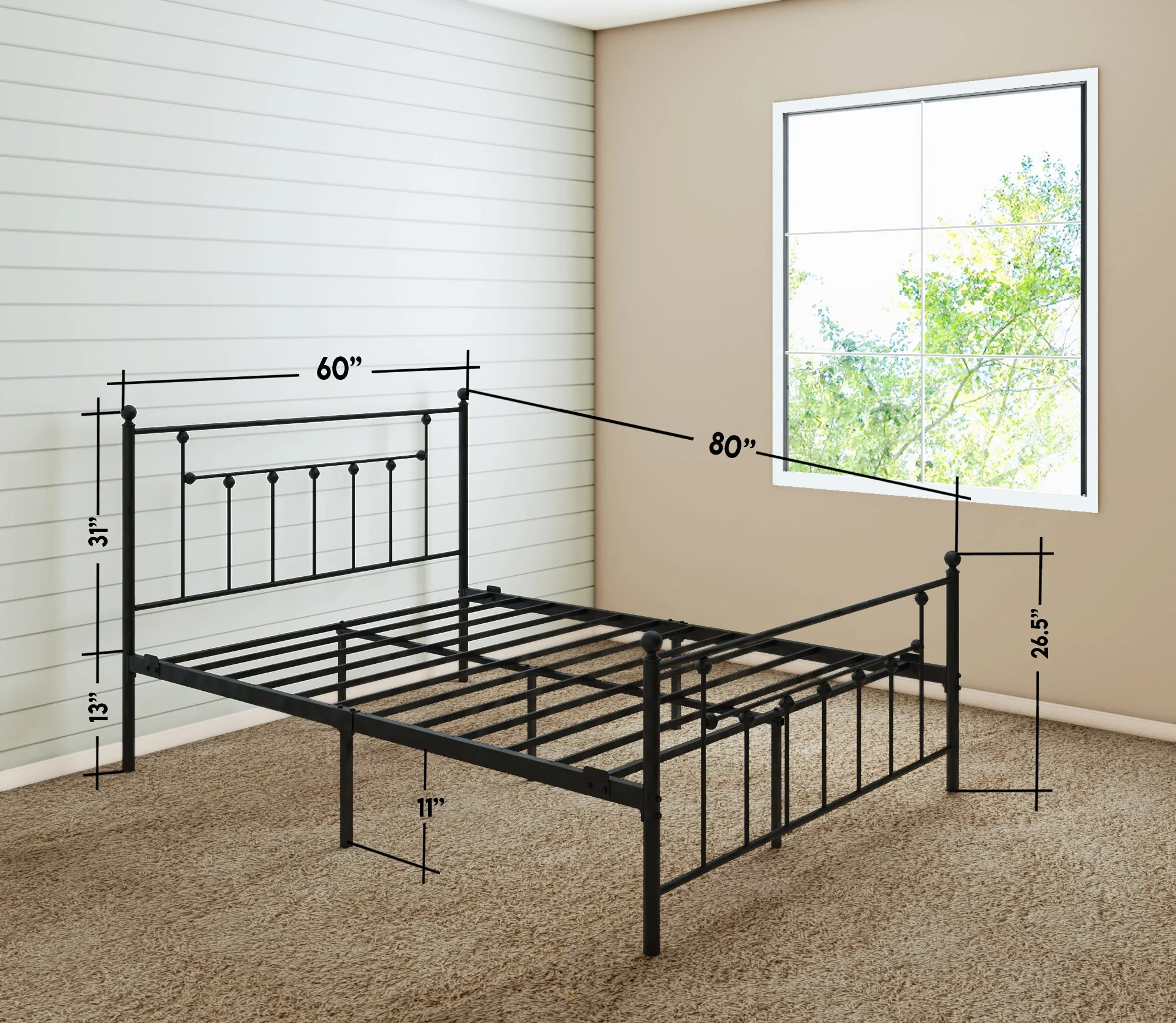Victorian Bed Frame - Black