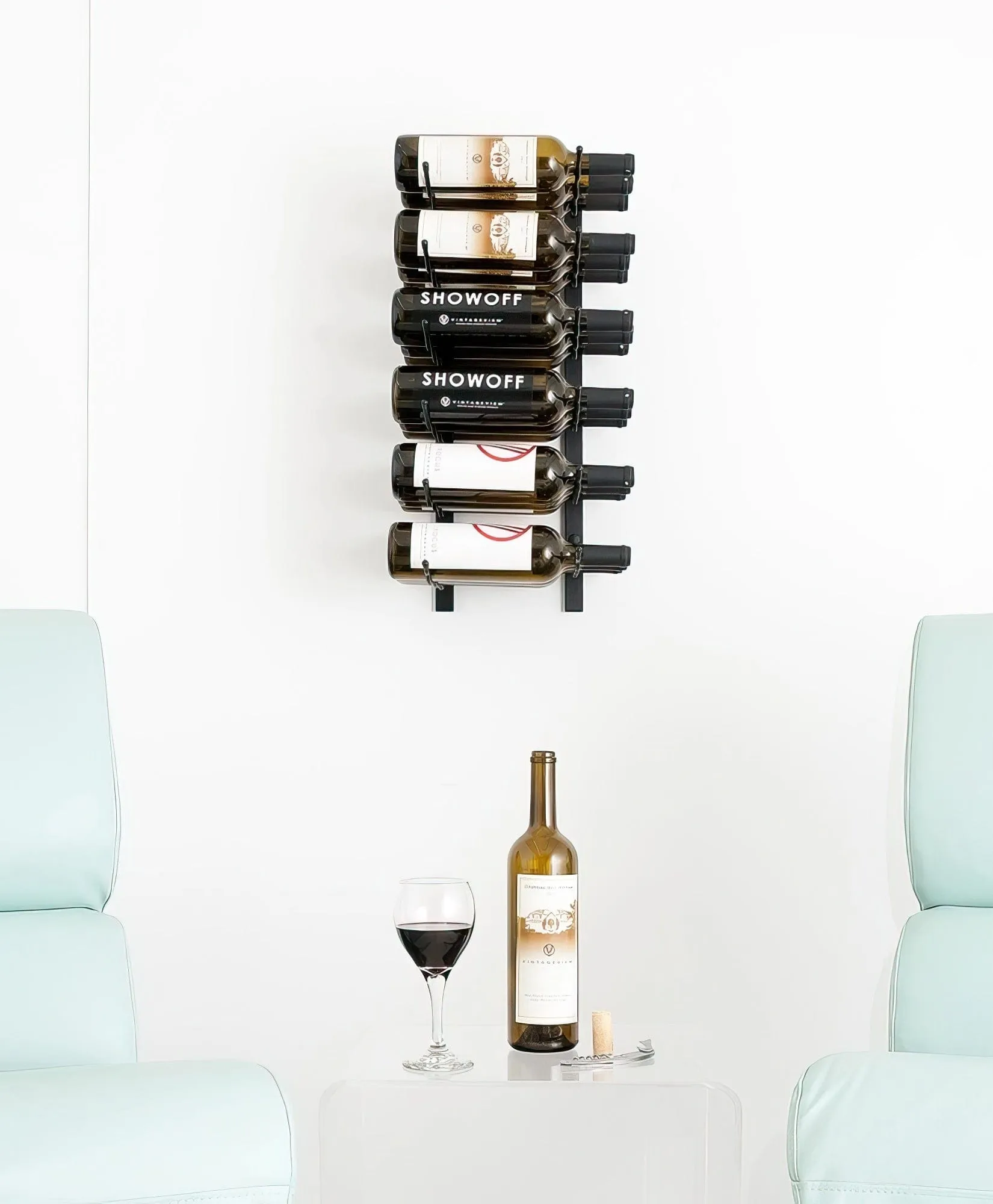 W Series 2ft Wall Mounted Wine Rack (18 bottles - Triple Depth)