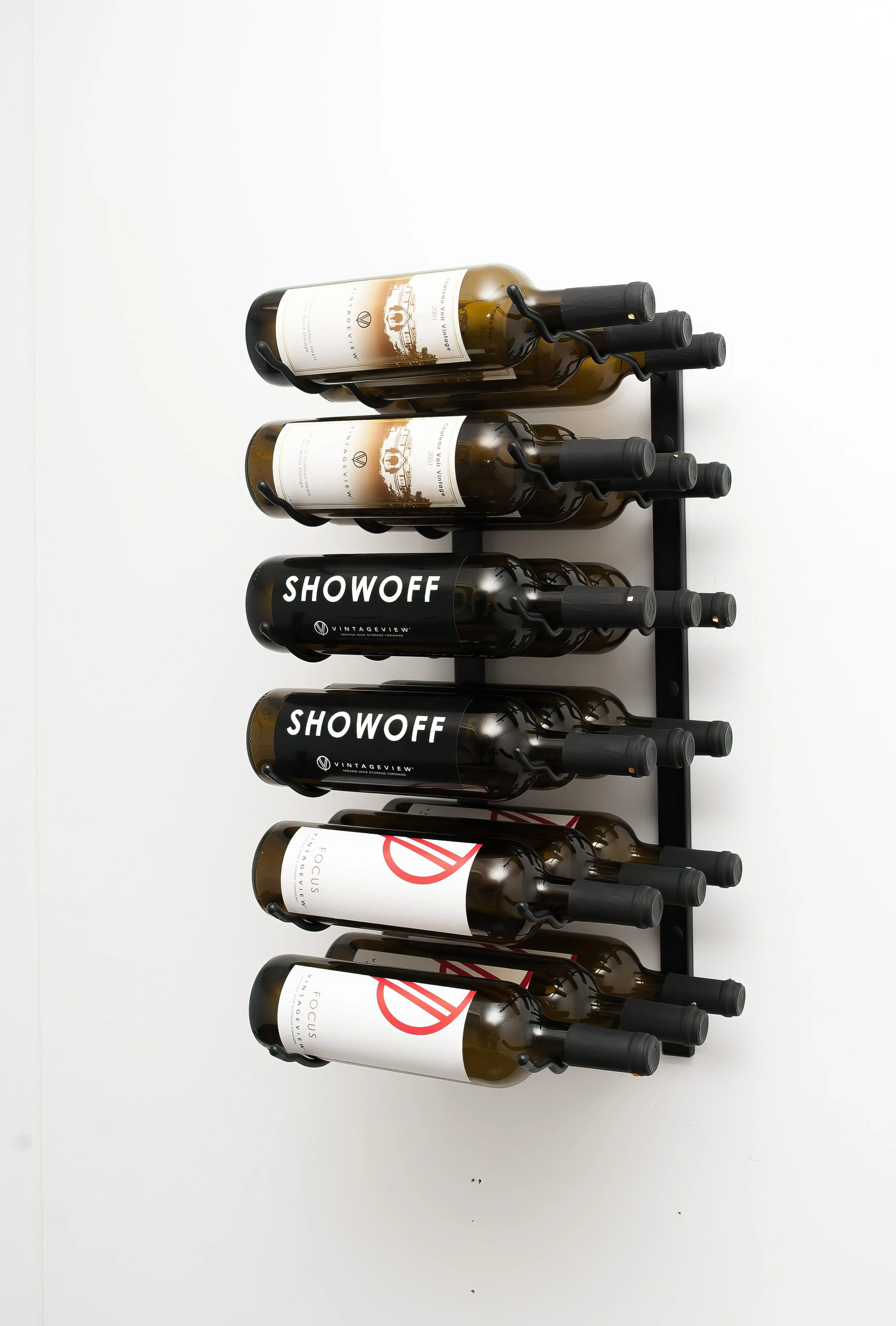 W Series 2ft Wall Mounted Wine Rack (18 bottles - Triple Depth)