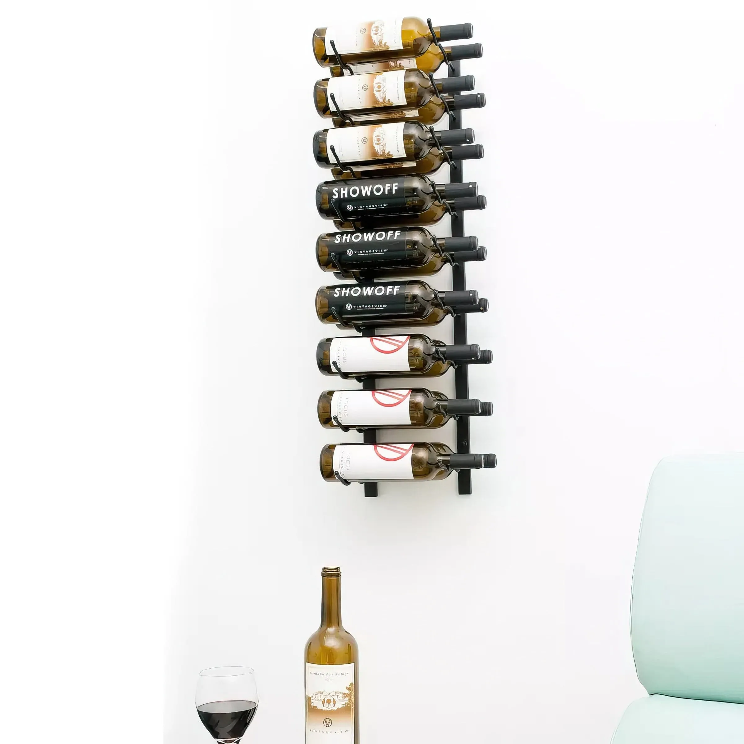 W Series 3ft Wall Mounted Wine Rack (18 bottles - Double Depth)