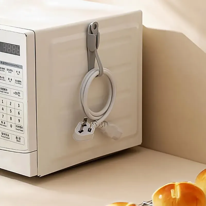 Wall Mounted Punch-free Adhesive Removable Cord Holder Organizer