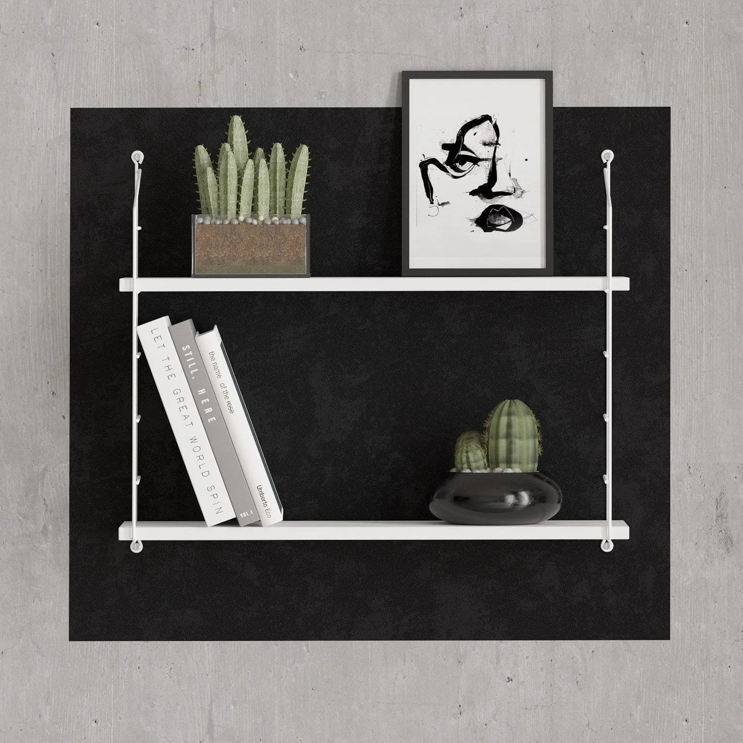 Wall Shelf Armoni 2'li - Shiny White