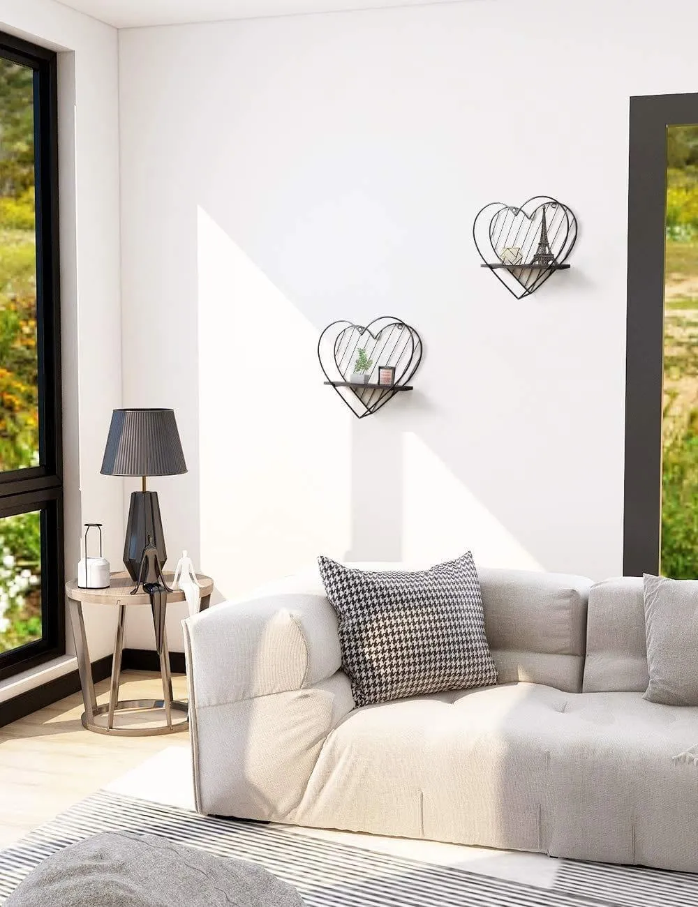 Wall Shelf Metal Floating Shelves Heart Design