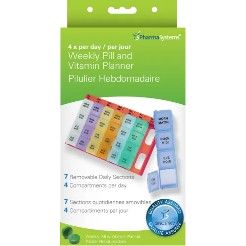 WEEKLY PILL PLANNER W/ 4X DAILY SECTIONS