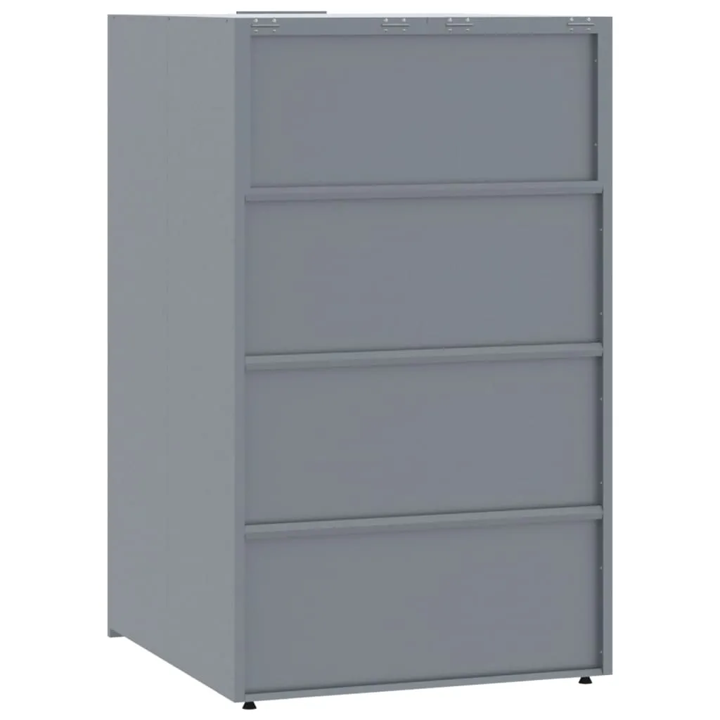 Wheelie Bin Storage for 2 Bins Grey 138x79x117 cm Steel