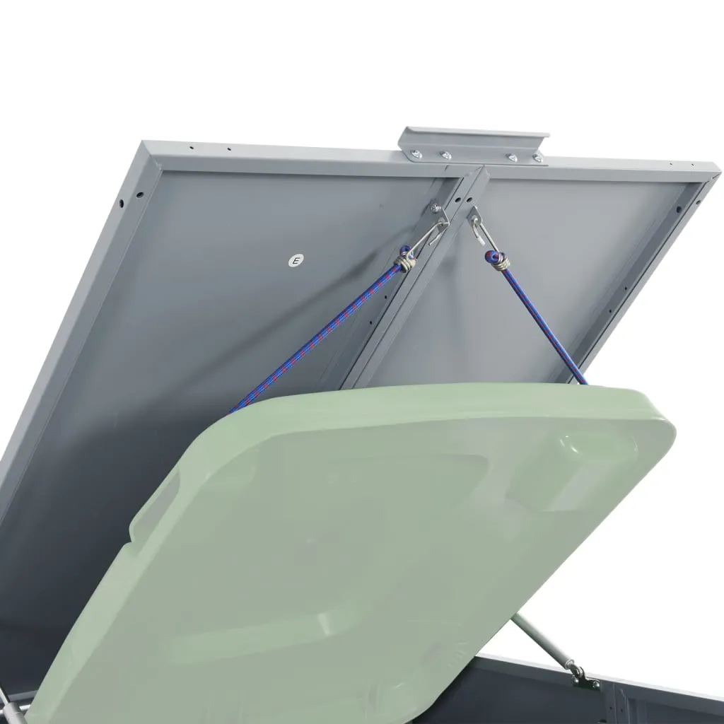 Wheelie Bin Storage for 2 Bins Grey 138x79x117 cm Steel