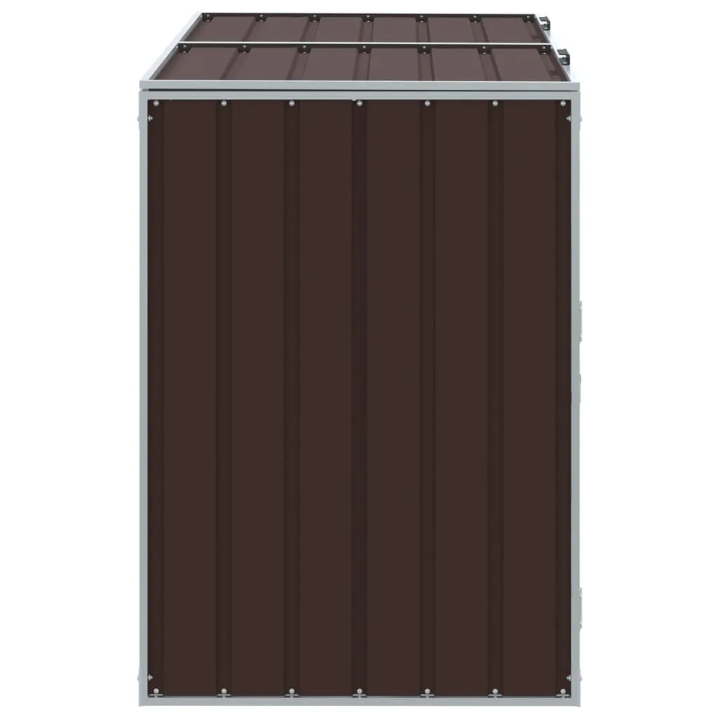 Wheelie Bin Storage for Double Bins Brown 144x81x113 cm Steel