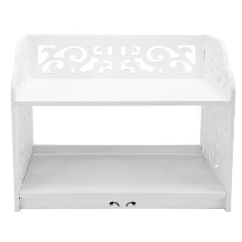 White Cutout Scrollwork Design Desktop Bookshelf